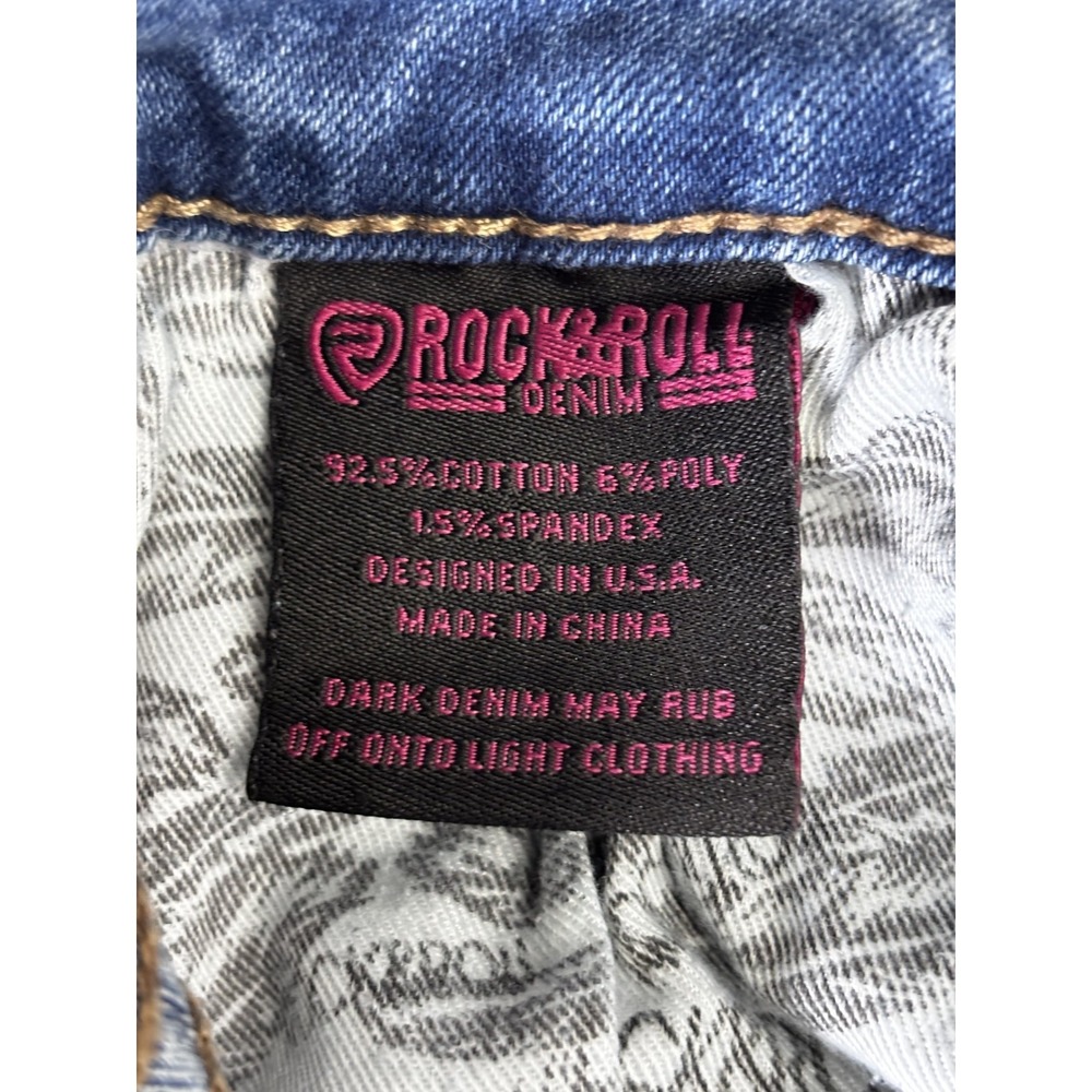 Rock Roll Denim Jeans 32x30 Palazzo Flare High Rise Western Stretch Womens - Picture 9 of 9